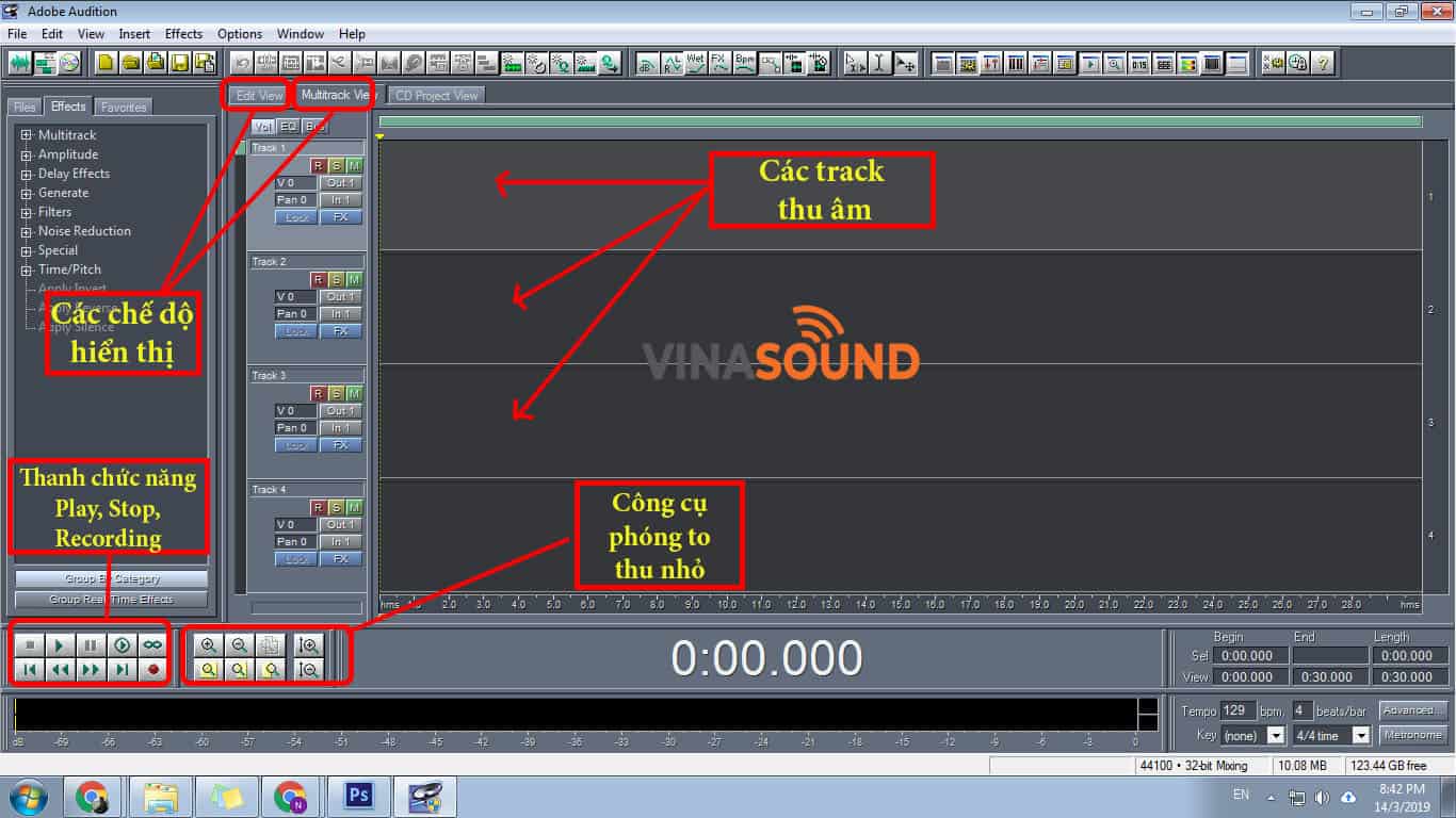 Hướng dẫn sử dụng Adobe Audition  để thu âm, mix nhạc