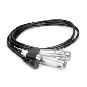 Hosa CYX-405F Microphone Cable | Dây Cáp 2 đầu Canon Cái (XLR3F) sang 3.5mm TRS Góc Vuông (Dài 1,5m)