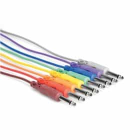 Hosa CPP-845 Unbalanced Patch Cables | Bộ 8 Dây Cáp 6.35mm (6 ly) TS sang TS (Dài 45cm)
