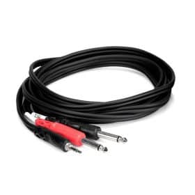 Hosa CMP-159 Stereo Breakout Cable | Dây Cáp 3.5mm TRS sang 2 đầu 6.35mm (6 ly) TS (Dài 3m)