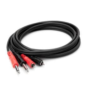 Hosa CPR-202 Stereo Interconnect Cable | Dây Cáp 6.35mm (6 ly) TS sang RCA (Dài 2m)