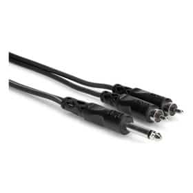 Hosa CYR-103 Y Cable | Dây Cáp 6.35mm (6 ly) TS sang 2 đầu RCA (Dài 3m)