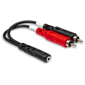 Hosa YMR-197 Stereo Breakout Cable | Dây Cáp Chia Stereo Jack 3.5mm TRS cái sang 2 Jack RCA đực (L/R)