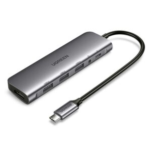 Bộ Chuyển Đổi Type C Sang HDMI, 3xUSB 3.0, 1xAUX3.5mm, 1xPD Ugreen 80132