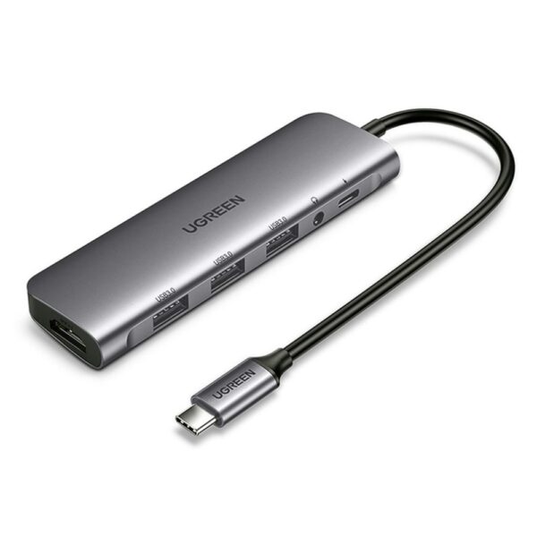 Bộ Chuyển Đổi Type C Sang HDMI, 3xUSB 3.0, 1xAUX3.5mm, 1xPD Ugreen 80132