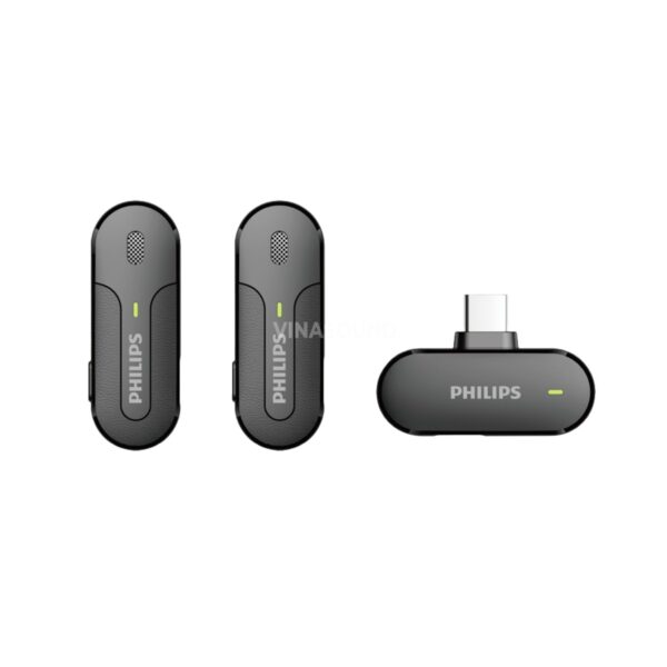 Bộ Micro Cài Áo Không Dây Philips DLM9002C Kết Nối Cổng USB-C (1 Receiver + 2 Mic) - Ảnh 2