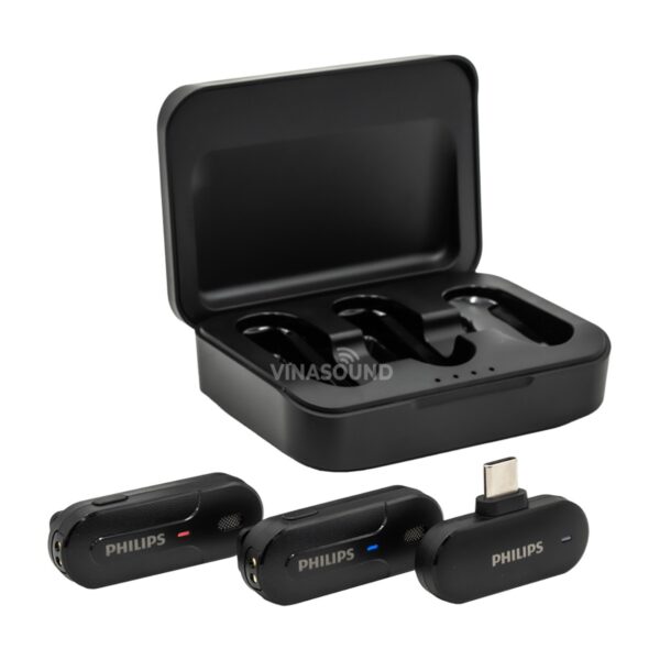 Bộ Micro Cài Áo Không Dây Philips DLM9002C Kết Nối Cổng USB-C (1 Receiver + 2 Mic) - Ảnh 5