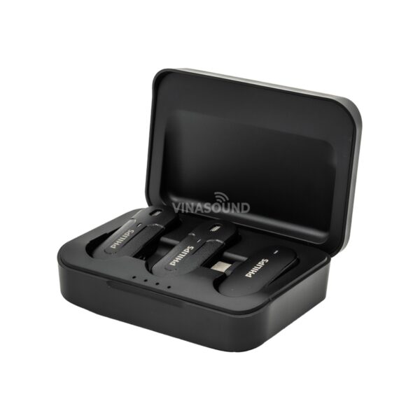 Bộ Micro Cài Áo Không Dây Philips DLM9002C Kết Nối Cổng USB-C (1 Receiver + 2 Mic) - Ảnh 3