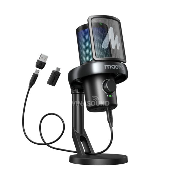 Micro Thu Âm Có Dây Và Không Dây MAONO RGB DGM40 Pro (Màu Đen) - Ảnh 2