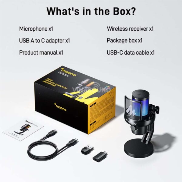 Micro Thu Âm Có Dây Và Không Dây MAONO RGB DGM40 Pro (Màu Trắng) - Ảnh 3