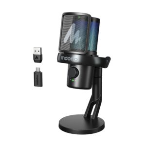 Micro Thu Âm Có Dây Và Không Dây MAONO RGB DGM40 Pro (Màu Đen)