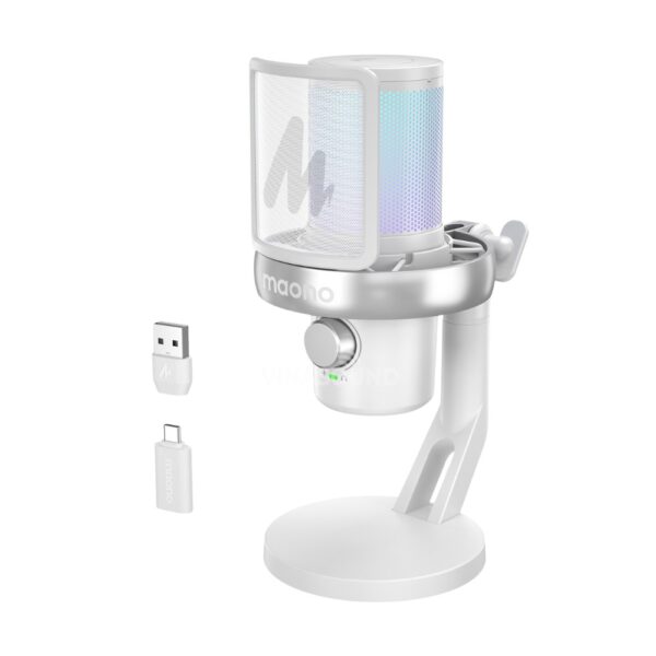 Micro Thu Âm Có Dây Và Không Dây MAONO RGB DGM40 Pro (Màu Trắng) - Ảnh 2