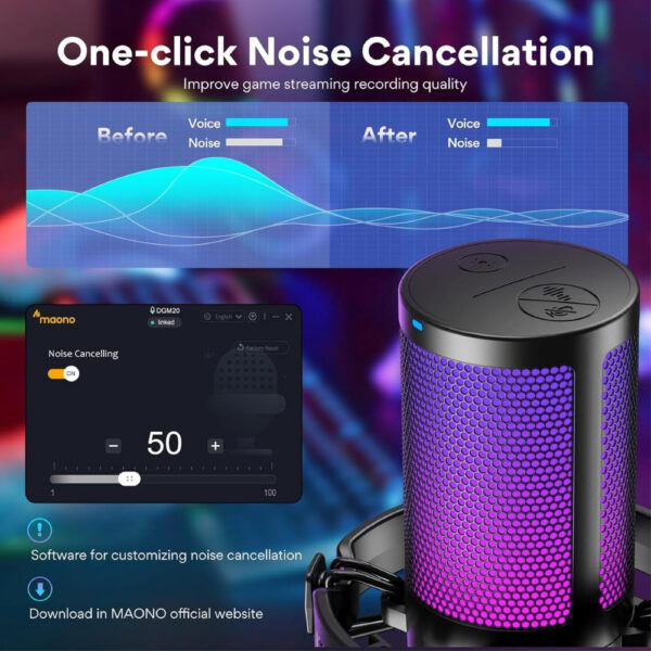 Micro Thu Âm Condenser MAONO RGB DGM20 (Màu Hồng) - Ảnh 10