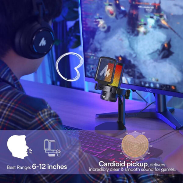 Micro Thu Âm Condenser MAONO RGB DGM20 (Màu Hồng) - Ảnh 9