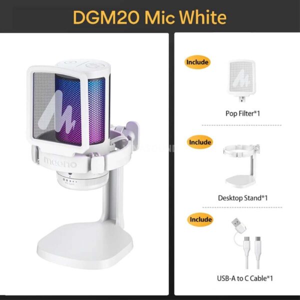 Micro Thu Âm Condenser MAONO RGB DGM20 (Màu Trắng) - Ảnh 5