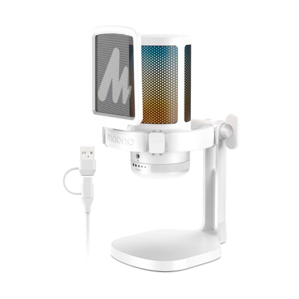 Micro Thu Âm Condenser MAONO RGB DGM20 (Màu Trắng)