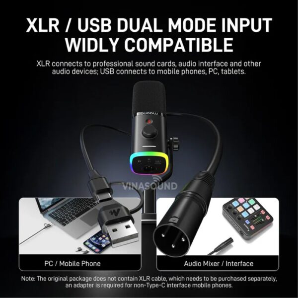Micro Thu Âm Dynamic MAONO RGB PD100X (Màu Đen) - Ảnh 2