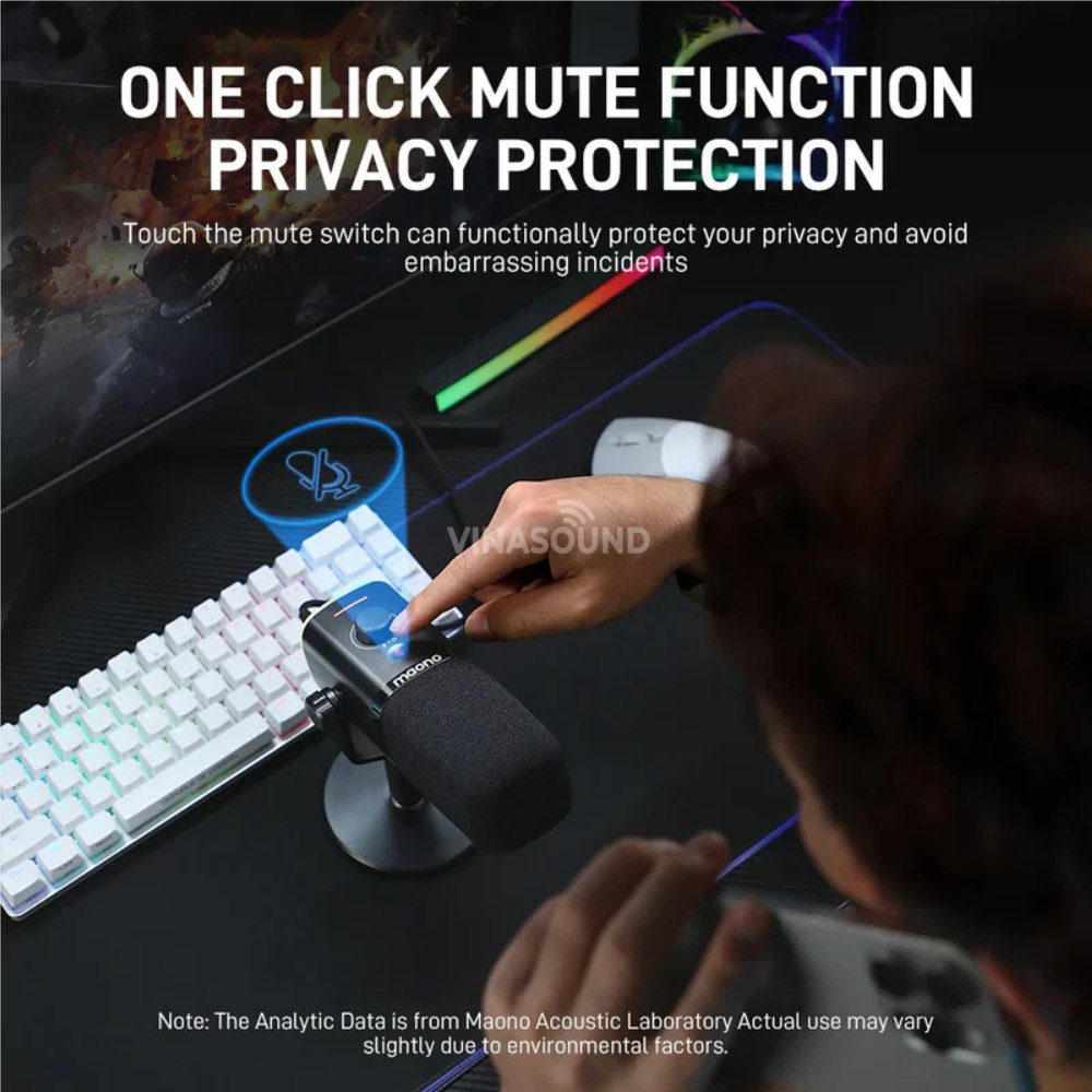 Micro Thu Âm Dynamic MAONO RGB PD100X (Màu Đen) - Ảnh 3