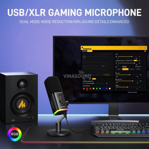 Micro Thu Âm Dynamic MAONO RGB PD100X (Màu Đen) - Ảnh 5